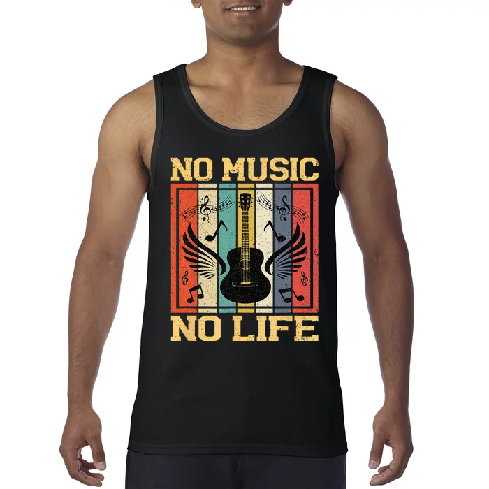 No Music No Life Musical Notes Musician Tank Top