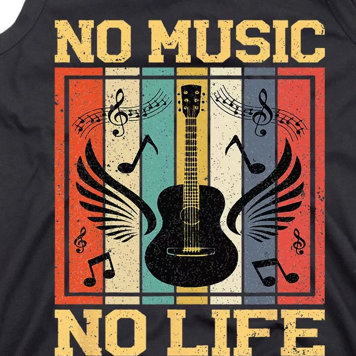 No Music No Life Musical Notes Musician Tank Top