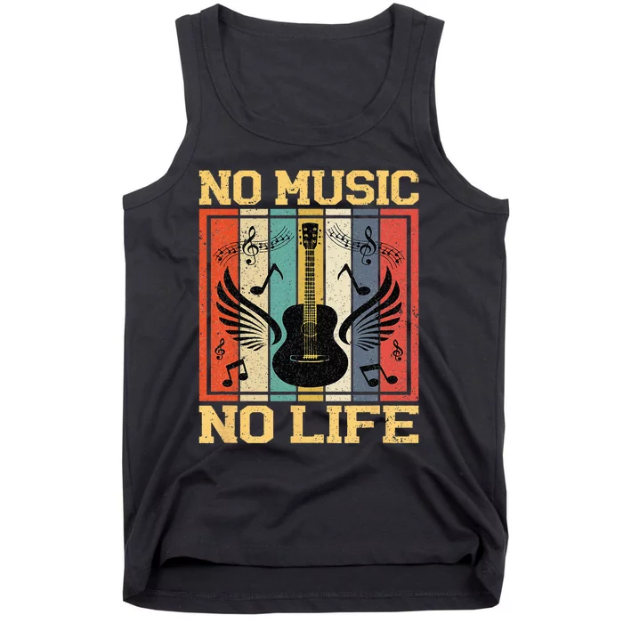 No Music No Life Musical Notes Musician Tank Top