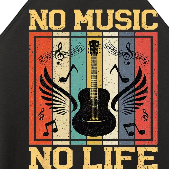 No Music No Life Musical Notes Musician Women’s Perfect Tri Rocker Tank