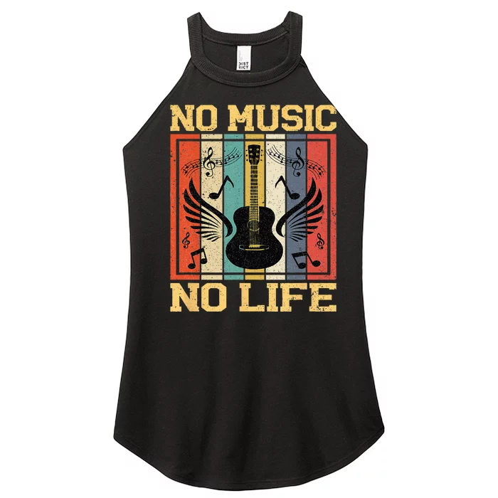 No Music No Life Musical Notes Musician Women’s Perfect Tri Rocker Tank