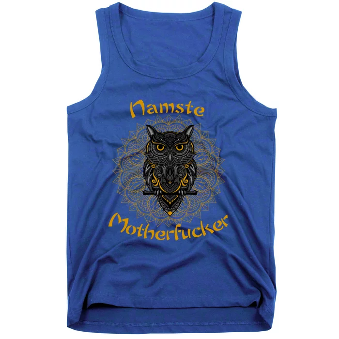 Namaste Motherfucker Owl Lotus Hand Fatima Yoga Gift Tank Top