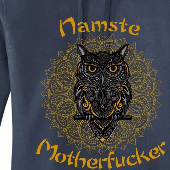 Namaste Motherfucker Owl Lotus Hand Fatima Yoga Gift Women's Pullover Hoodie