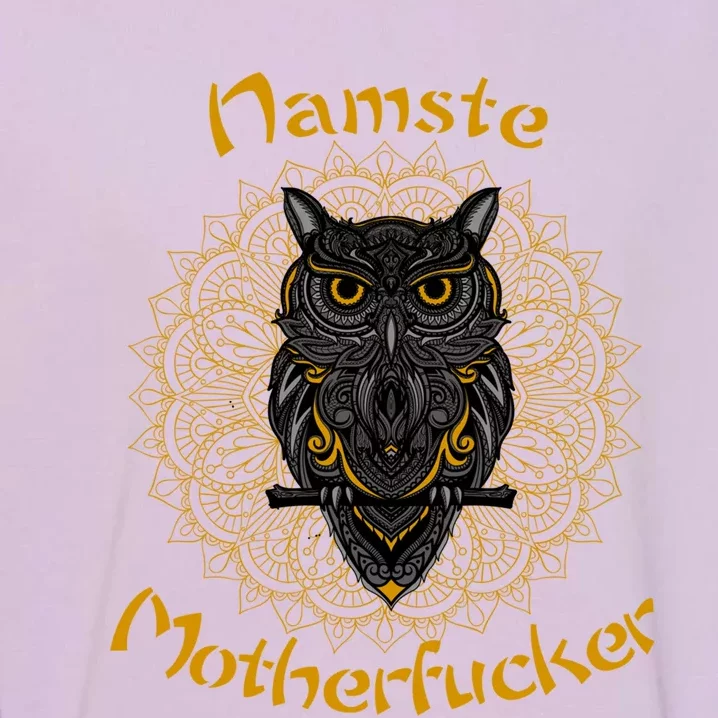 Namaste Motherfucker Owl Lotus Hand Fatima Yoga Gift Garment-Dyed Sweatshirt