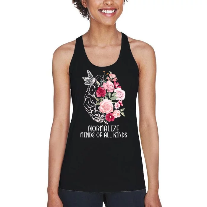 Normalize Minds Of All Kinds Autism Neurodiversity Inclusion Women's Racerback Tank