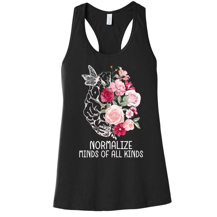 Normalize Minds Of All Kinds Autism Neurodiversity Inclusion Women's Racerback Tank