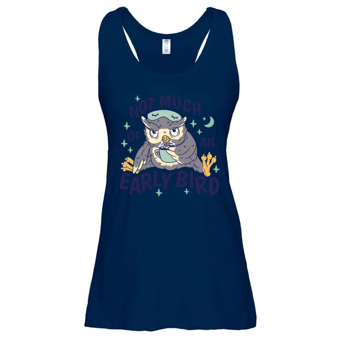 Not Much Of An Early Bird Owl Ladies Essential Flowy Tank