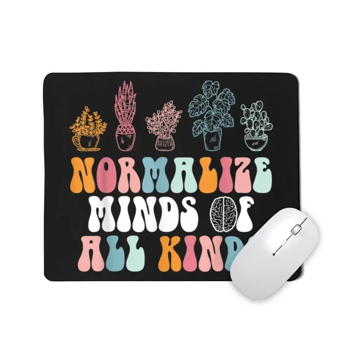 Normalize Minds Of All Kinds Groovy Retro Autism Awareness Mousepad