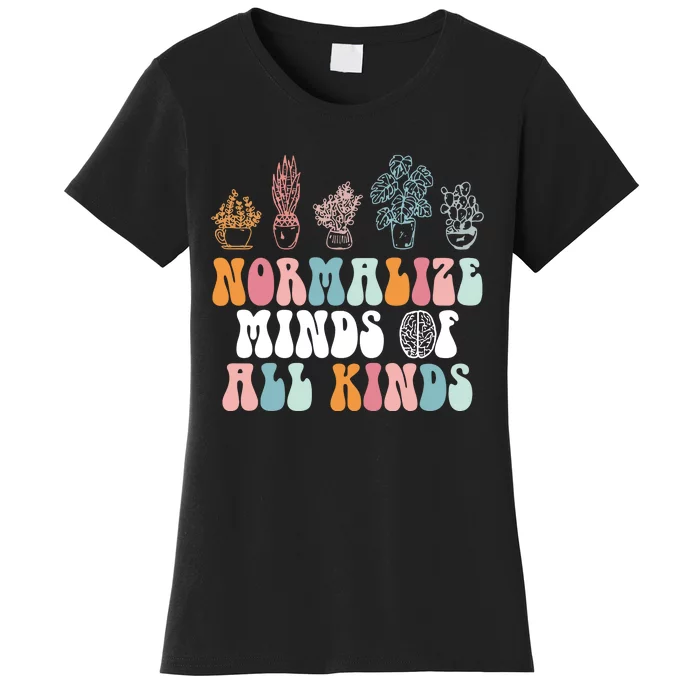 Normalize Mind Of All Kinds Retro Autism Awareness Autism Month Women's T-Shirt