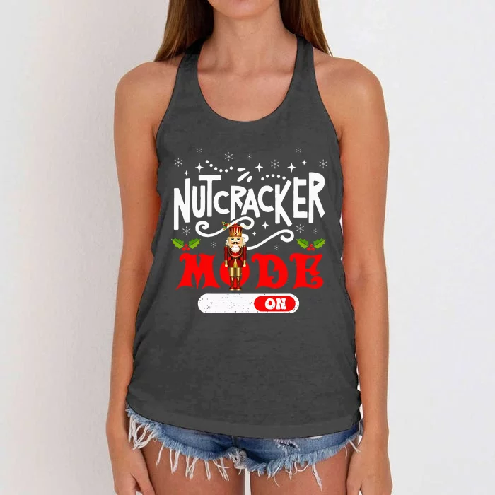 Nutcracker Mode On Dance Ballet Love Christmas Pajamas Gifts Women's Knotted Racerback Tank