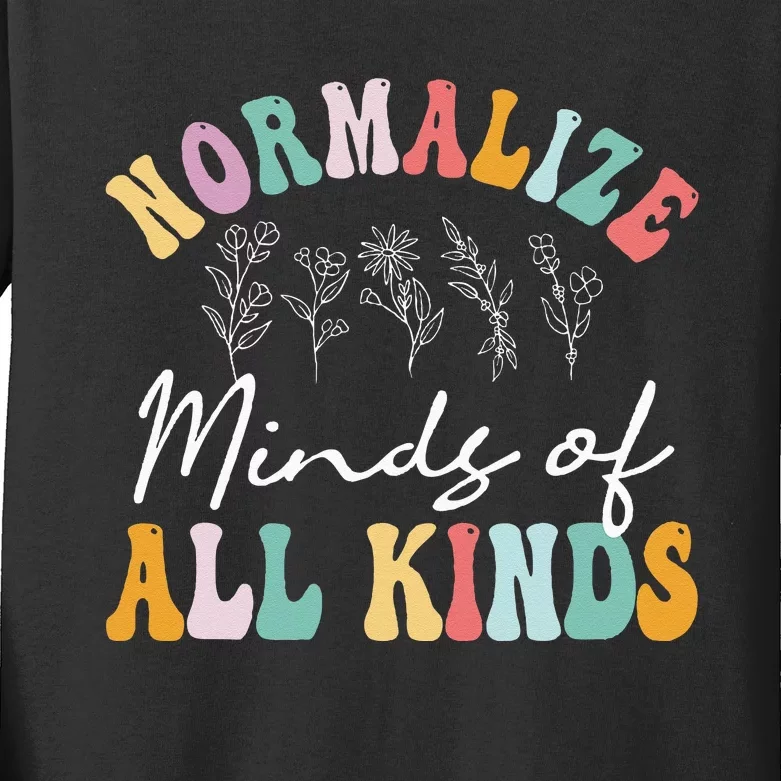 Normalize Minds Of All Kinds Autism Awereness Kids Long Sleeve Shirt