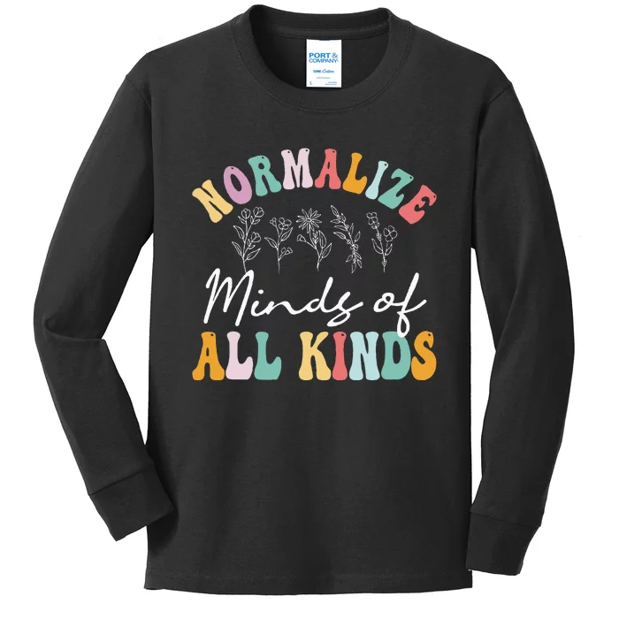 Normalize Minds Of All Kinds Autism Awereness Kids Long Sleeve Shirt