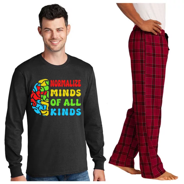 Normalize Minds of All Kinds Autism Awereness Neurodiversity Long Sleeve Pajama Set