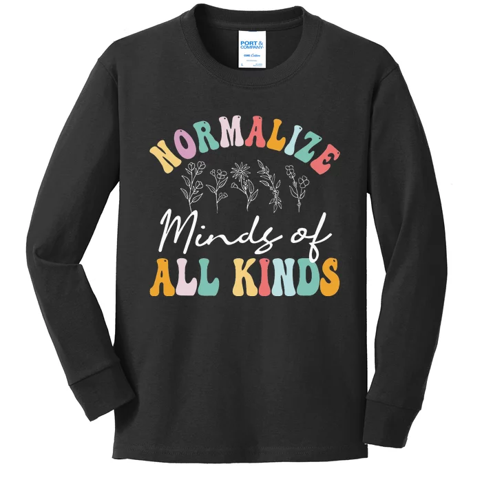 Normalize Minds of All Kinds Autism Awereness Kids Long Sleeve Shirt