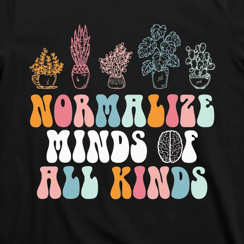 Normalize Minds Of All Kinds Groovy Retro Autism Awareness T-Shirt