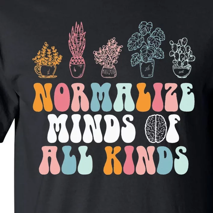 Normalize Minds Of All Kinds Groovy Retro Autism Awareness Tall T-Shirt