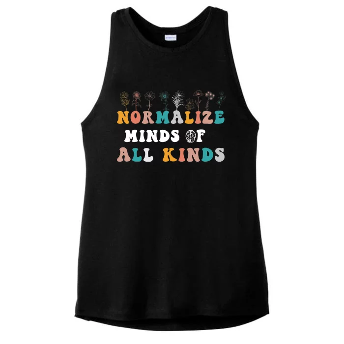 normalize minds of all kinds autism Awareness Ladies Tri-Blend Wicking Tank