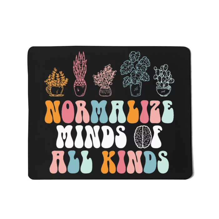 Normalize Minds Of All Kinds Groovy Retro Autism Awareness Mousepad