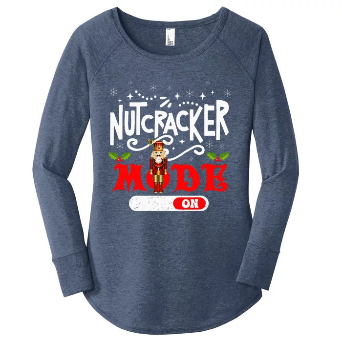 Nutcracker Mode On Dance Ballet Love Christmas Pajamas Women's Perfect Tri Tunic Long Sleeve Shirt