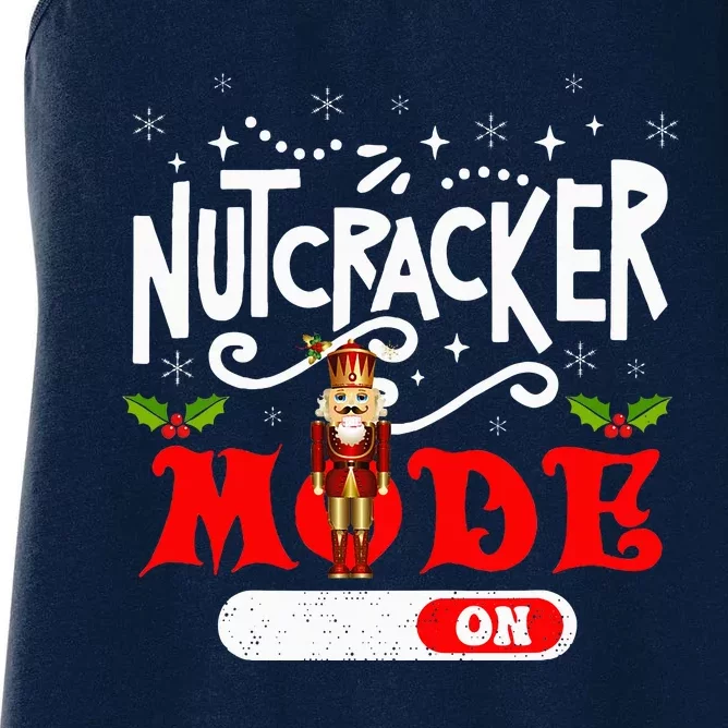 Nutcracker Mode On Dance Ballet Love Christmas Pajamas Women's Racerback Tank