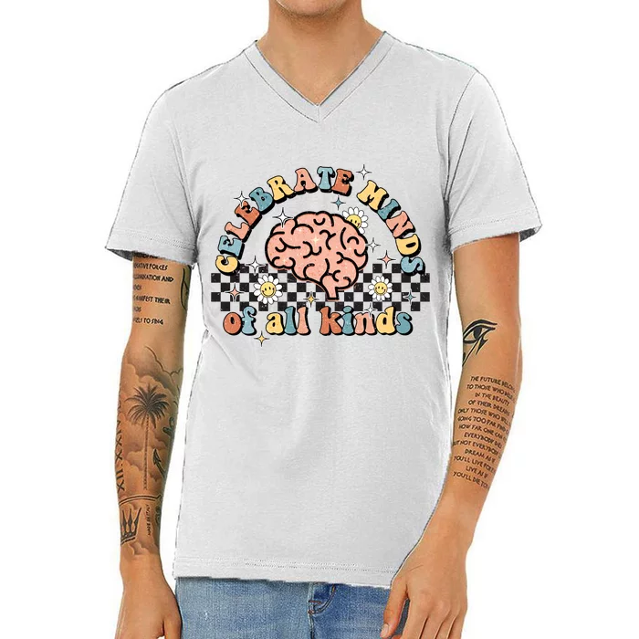 Normalize Minds Of All Kinds Autism Awereness V-Neck T-Shirt