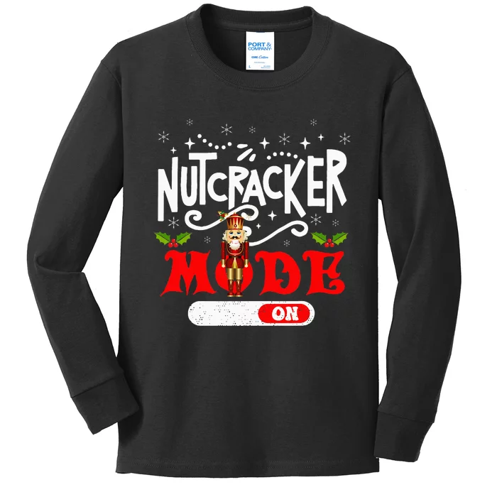 Nutcracker Mode On Dance Ballet Love Christmas Pajamas Gifts Kids Long Sleeve Shirt