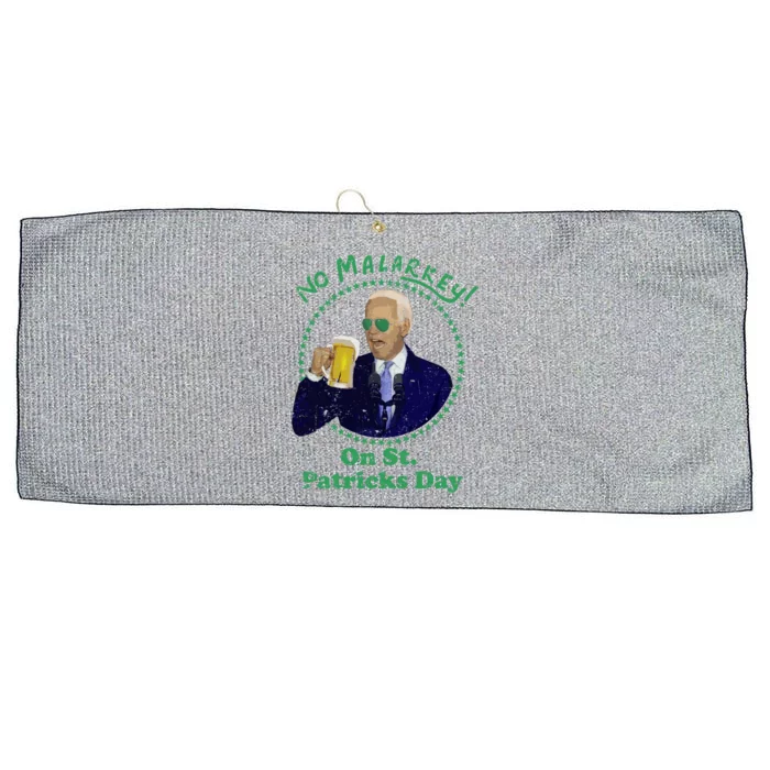 No Malarkey On St Patricks Day Joe Biden Beer Gift Large Microfiber Waffle Golf Towel