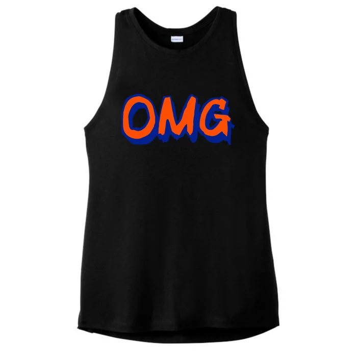 Ny Mets Omg Ladies Tri-Blend Wicking Tank