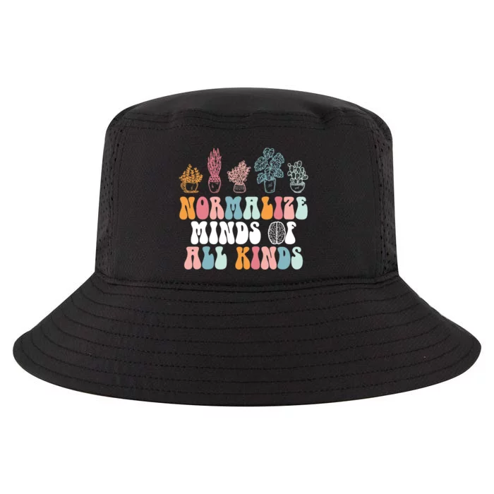 Normalize Minds Of All Kinds Groovy Retro Autism Awareness Cool Comfort Performance Bucket Hat