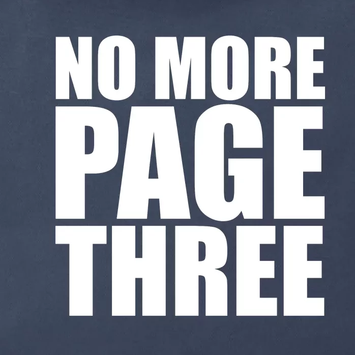 No More Page Three Zip Tote Bag