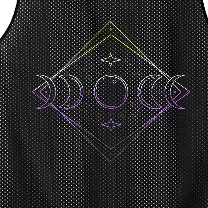 Nonbinary Moon Phase Nonbinary Pride LGBT Nonbinary Flag Mesh Reversible Basketball Jersey Tank