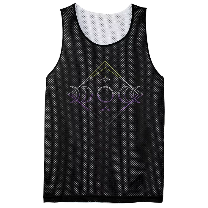 Nonbinary Moon Phase Nonbinary Pride LGBT Nonbinary Flag Mesh Reversible Basketball Jersey Tank