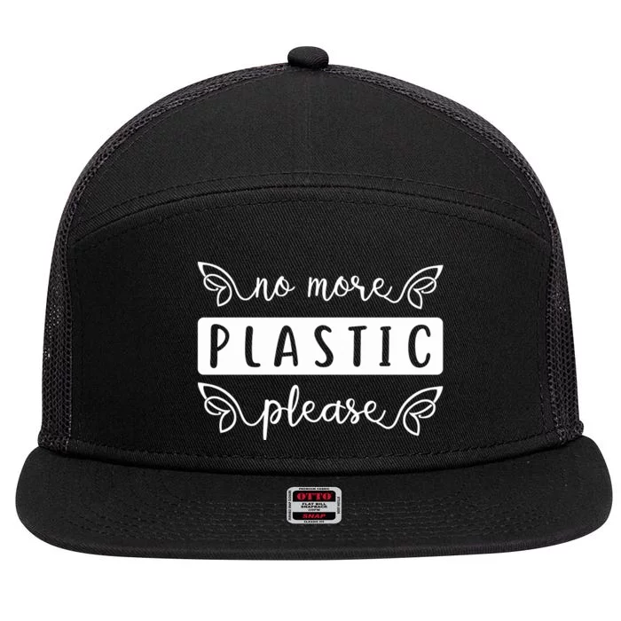 No More Plastic Please 7 Panel Mesh Trucker Snapback Hat