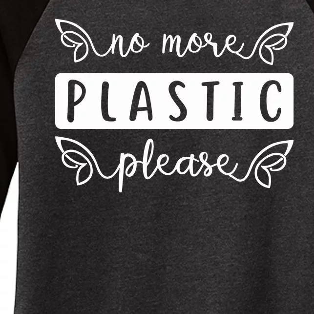 No More Plastic Please Women's Tri-Blend 3/4-Sleeve Raglan Shirt