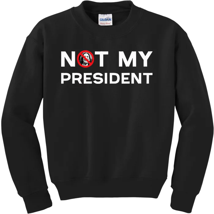 Not My President Anti Kamala Harris 2024 Kids Sweatshirt