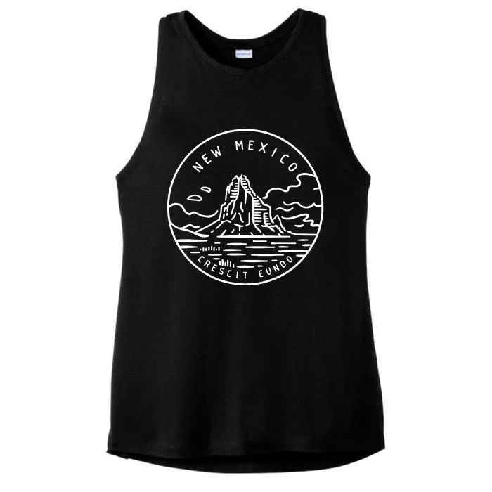 New Mexico Retro Classic Mountain Art Nm Ladies Tri-Blend Wicking Tank