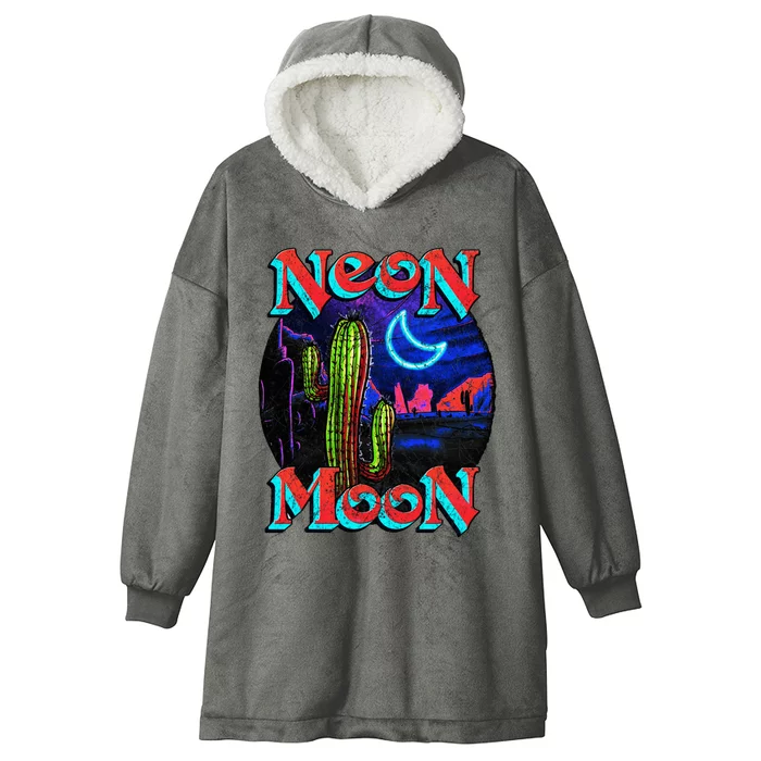 Neon Moon Retro Western Hooded Wearable Blanket