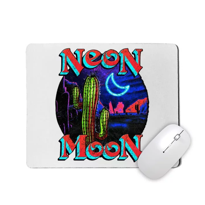 Neon Moon Retro Western Mousepad