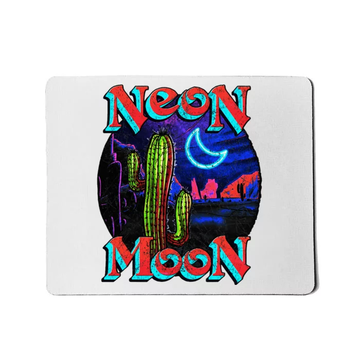 Neon Moon Retro Western Mousepad