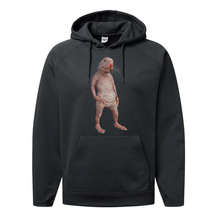 Naked Mole Rat Zookeeper Safari Animal Lover Mole Rat Performance Fleece Hoodie