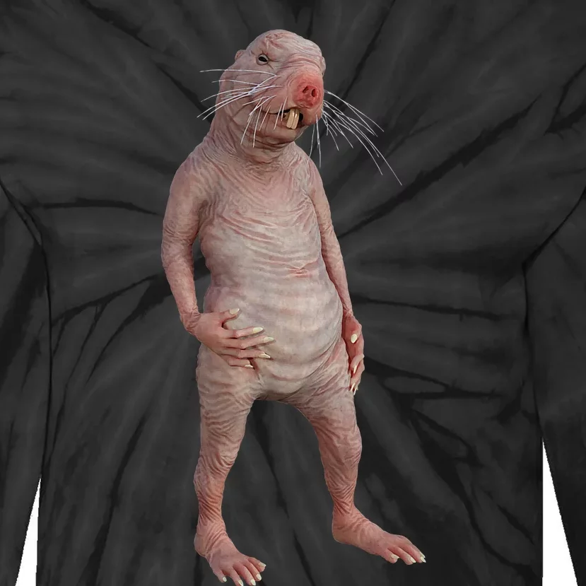 Naked Mole Rat Zookeeper Safari Animal Lover Mole Rat Tie-Dye Long Sleeve Shirt