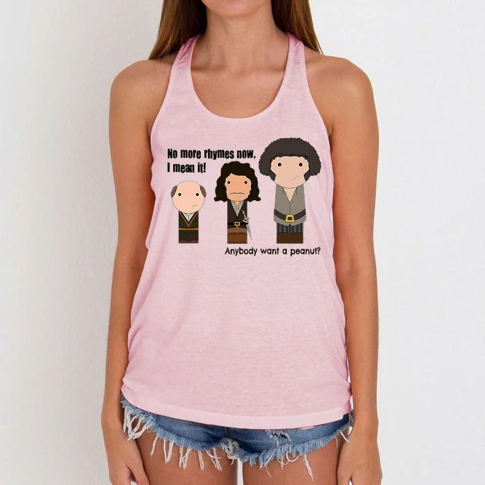 No More Rhymes Now I Mean It Anyone Want A Peanut? Women's Knotted Racerback Tank