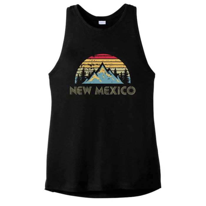 New Mexico Retro Vintage Mountains Nature Hiking Sh Ladies Tri-Blend Wicking Tank