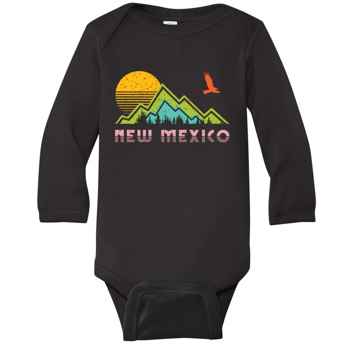 New Mexico Retro Vintage Throwback And Gift Baby Long Sleeve Bodysuit