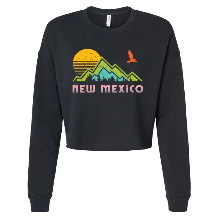 New Mexico Retro Vintage Throwback And Gift Cropped Pullover Crew