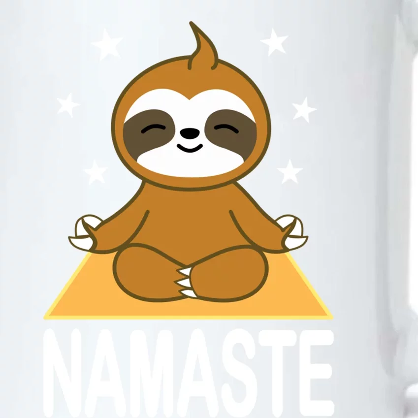 Namaste Meditating Sloth Yoga Namaste Gift Black Color Changing Mug