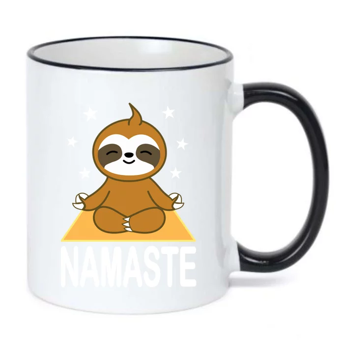 Namaste Meditating Sloth Yoga Namaste Gift Black Color Changing Mug