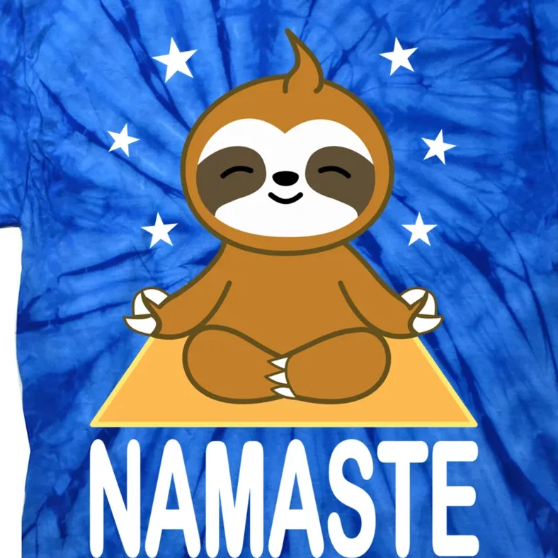 Namaste Meditating Sloth Yoga Namaste Gift Tie-Dye T-Shirt