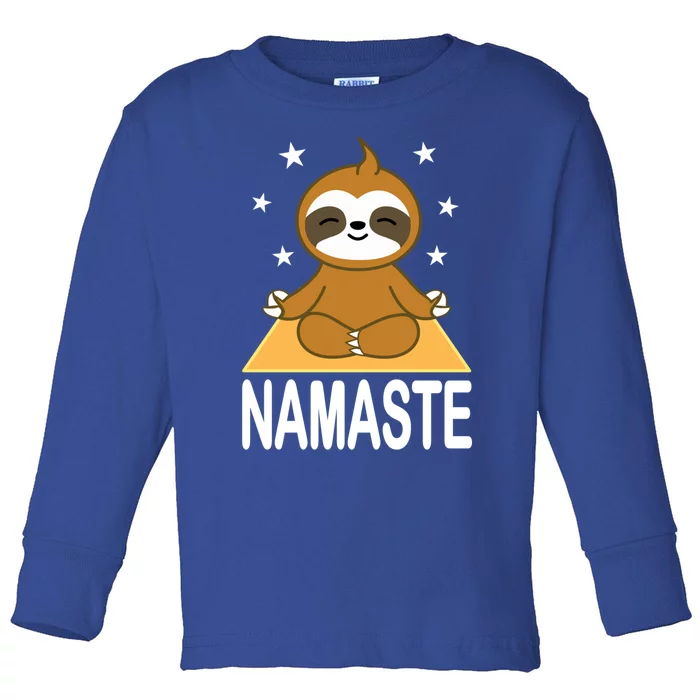 Namaste Meditating Sloth Yoga Namaste Gift Toddler Long Sleeve Shirt