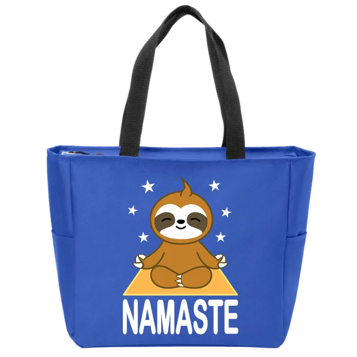 Namaste Meditating Sloth Yoga Namaste Gift Zip Tote Bag